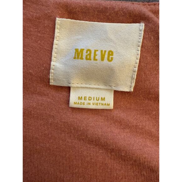 Maeve Novela Chevron Maxi Dress Artsy Boho Casual Coastal Cowgirl Stretch Knit M - Picture 3 of 8